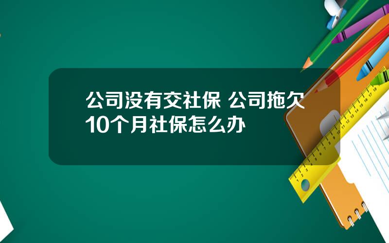 公司没有交社保 公司拖欠10个月社保怎么办